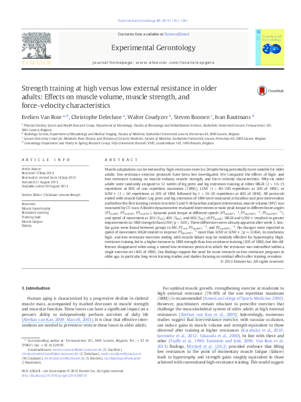 (PDF) Strength training at high versus low external resistance in older ...