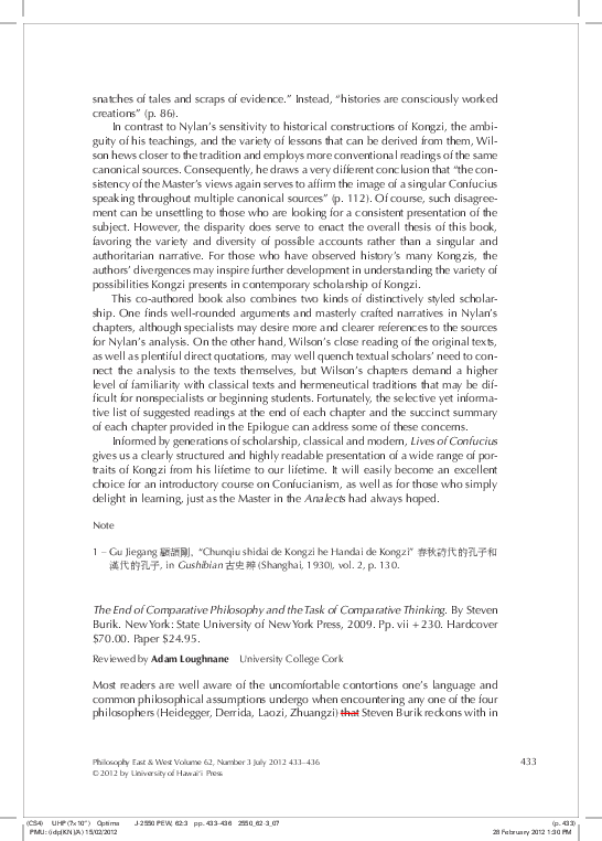 (PDF) The End of Comparative Philosophy and the Task of Comparative ...