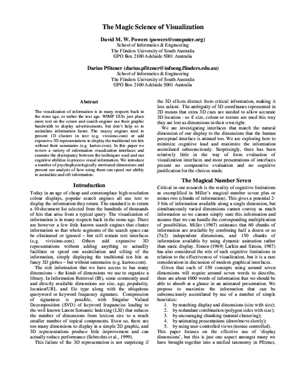 (PDF) The magic science of visualization