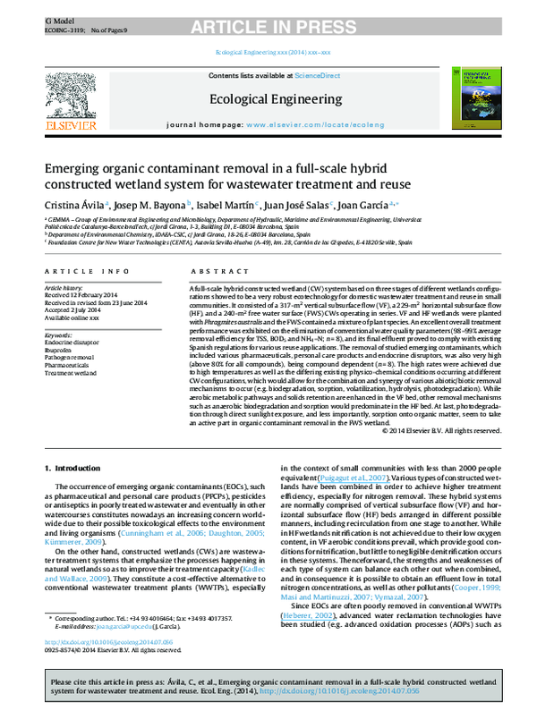 (PDF) Emerging organic contaminant removal in a full-scale hybrid ...