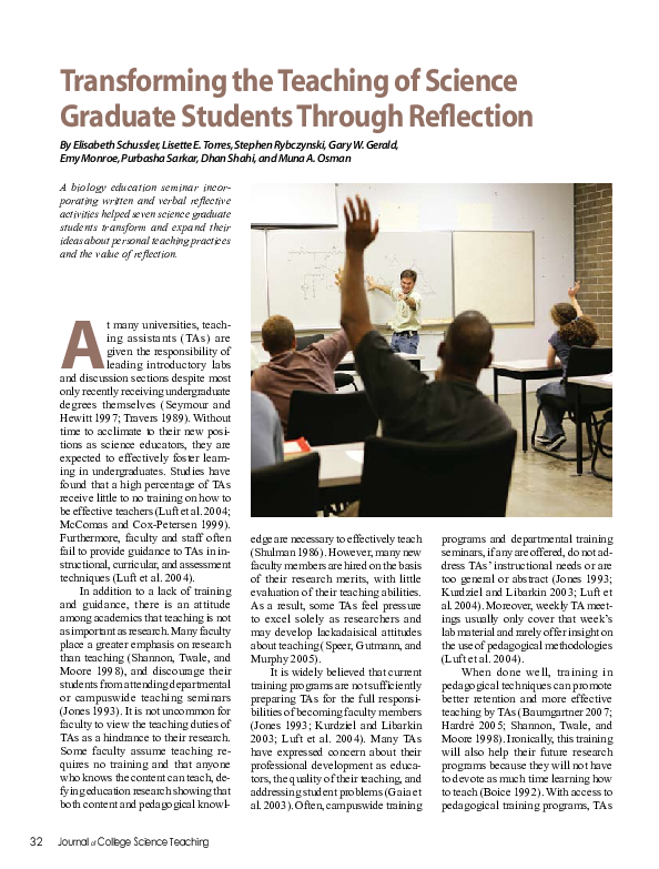 (PDF) Transforming the teaching of science graduate students through ...