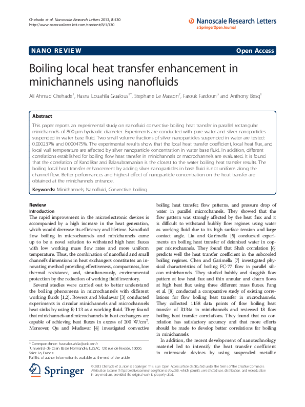 (PDF) Boiling local heat transfer enhancement in minichannels using ...