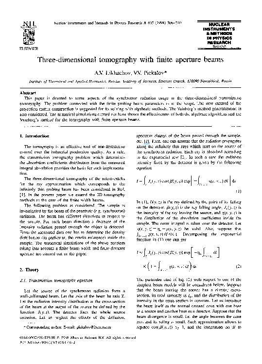 (PDF) Three-dimensional tomography with finite aperture beams