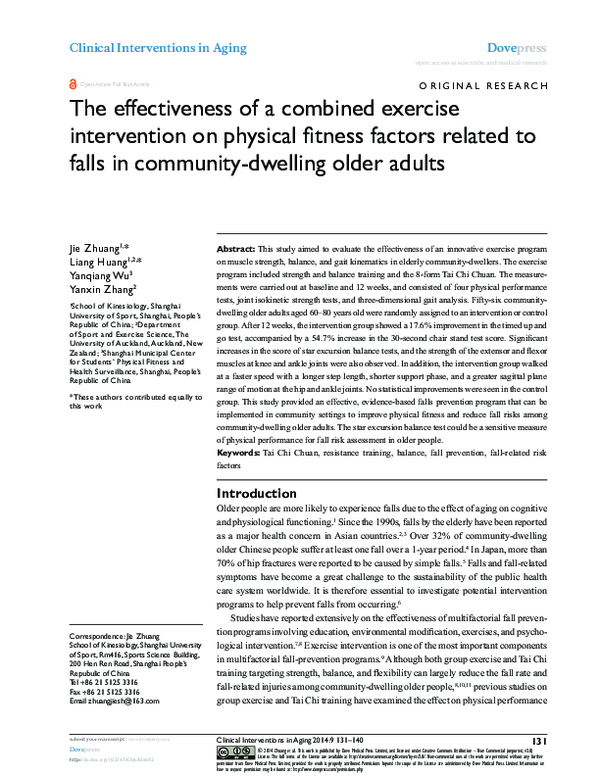 (PDF) The effectiveness of a combined exercise intervention on physical ...