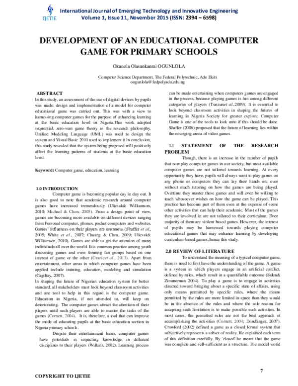 (PDF) A computer card game for the learning of basic aspects of the