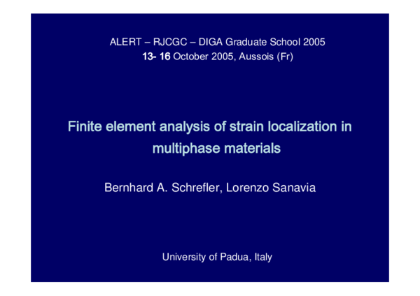 (PDF) Finite element analysis of strain localization in multiphase ...