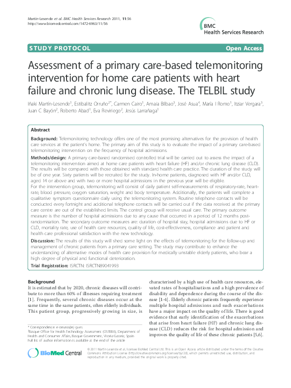 (PDF) Assessment of a primary care-based telemonitoring intervention ...
