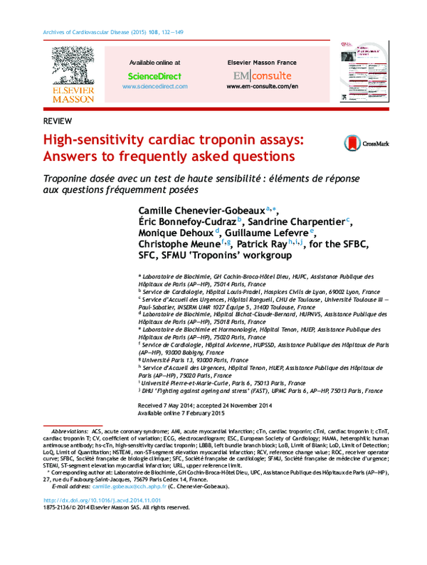 (PDF) High-sensitivity cardiac troponin assays: Answers to frequently ...
