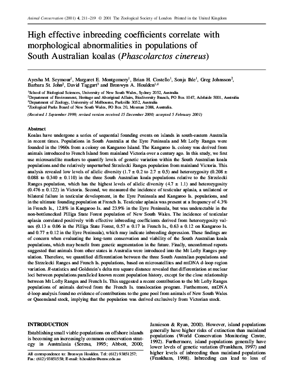(PDF) High effective inbreeding coefficients correlate with ...