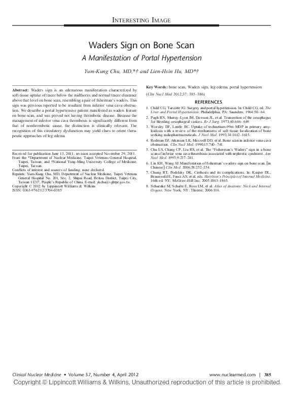 (PDF) Waders Sign on Bone Scan