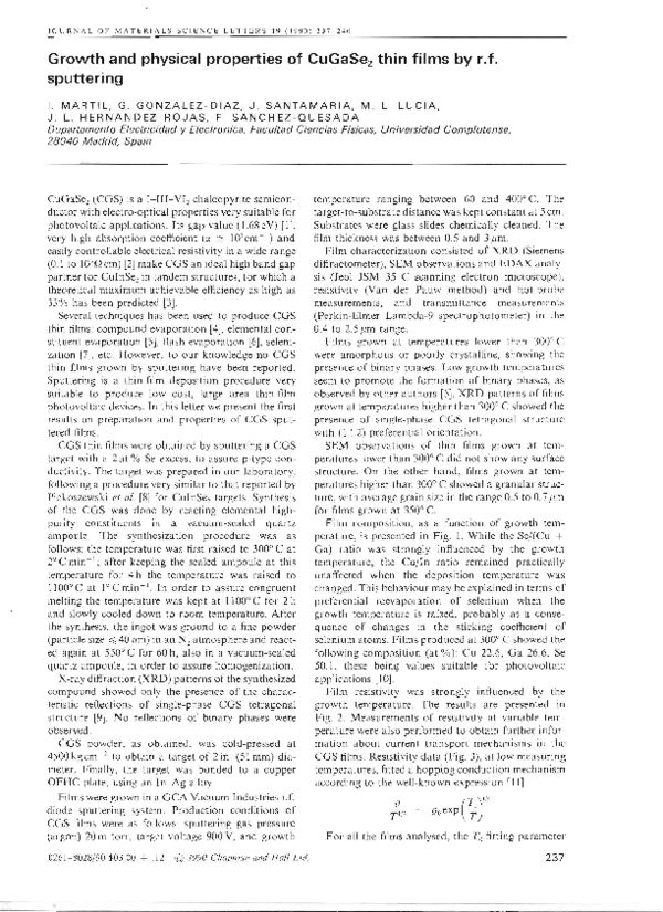 (PDF) Growth and physical properties of CuGaSe2 thin films by r.f ...