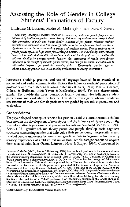 (PDF) Assessing the role of gender in college students’ evaluations of ...
