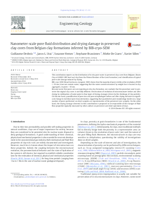 (PDF) Nanometer-scale pore fluid distribution and drying damage in ...
