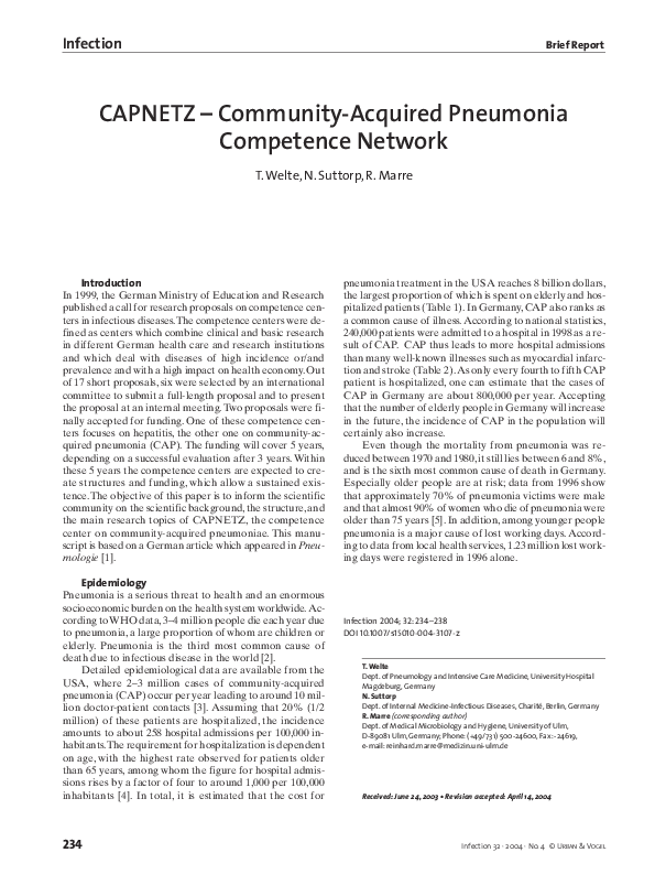 (PDF) CAPNETZ?Community-Acquired Pneumonia Competence Network