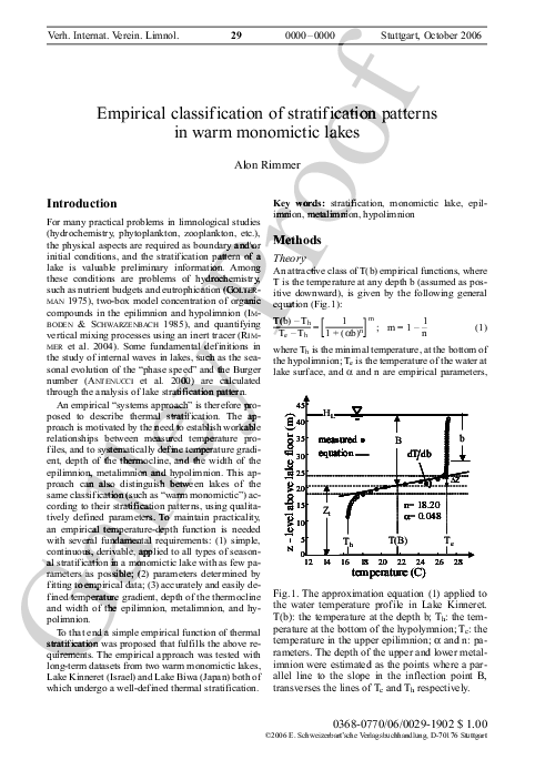 (PDF) Empirical classification of stratification patterns in warm ...