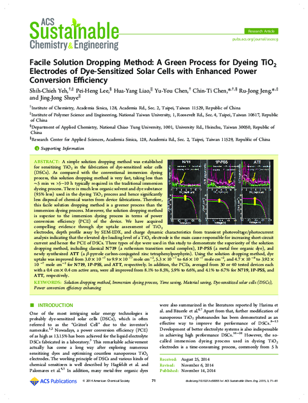 (PDF) Facile Solution Dropping Method: A Green Process for Dyeing TiO 2 ...