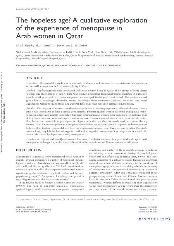 (PDF) The hopeless age? A qualitative exploration of the experience of