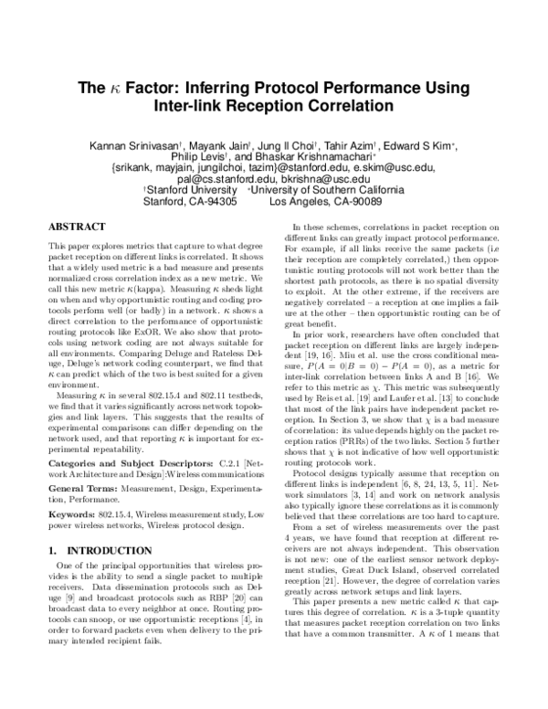 (PDF) The factor: inferring protocol performance using inter-link ...