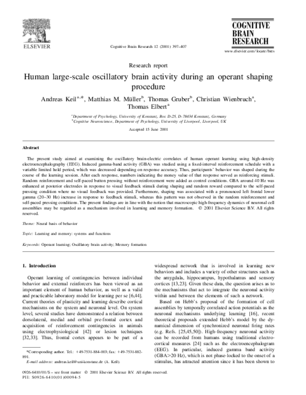 (PDF) Human large-scale oscillatory brain activity during an operant ...