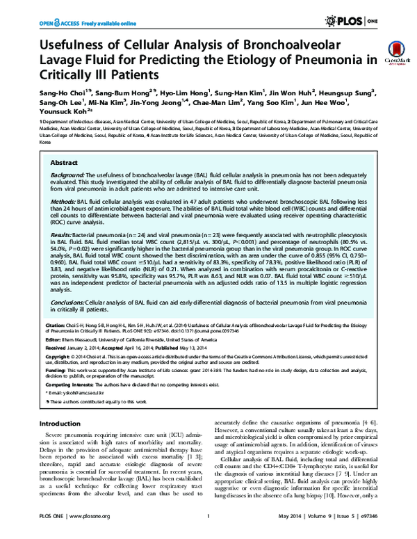 (PDF) Usefulness of Cellular Analysis of Bronchoalveolar Lavage Fluid ...