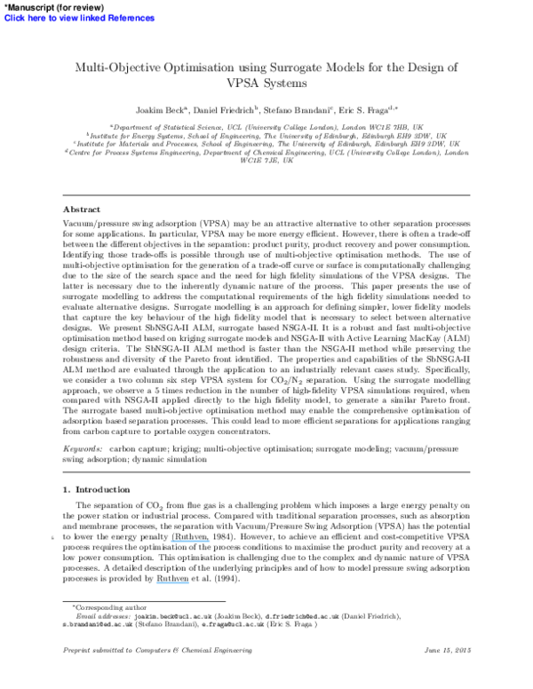(PDF) Multi-Objective Optimisation using Surrogate Models for the ...