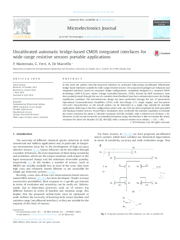(PDF) Uncalibrated automatic bridge-based CMOS integrated interfaces ...