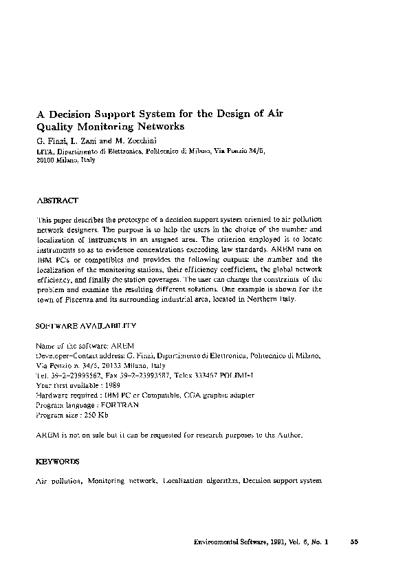 (PDF) A decision support system for the design of air quality ...