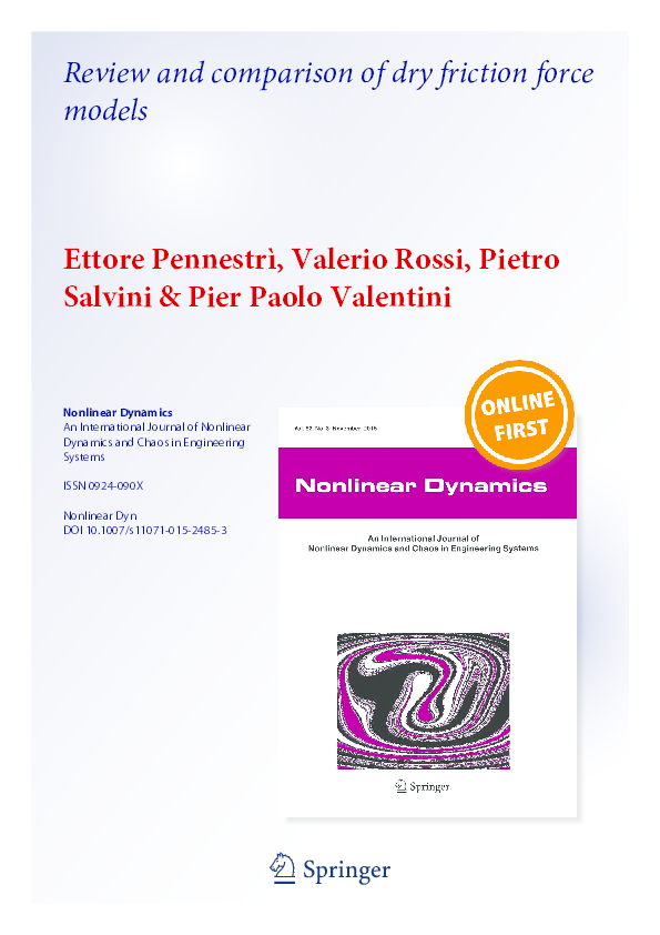 Review and comparison of dry friction force models