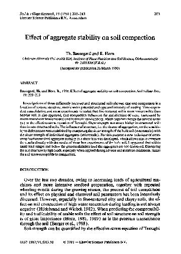 (PDF) Effect of aggregate stability on soil compaction