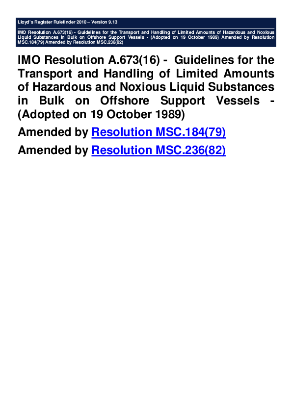 (PDF) IMO Resolution A 673 16