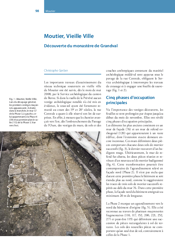 (PDF) Moutier, Vieille Ville. Découverte du monastère de Grandval.