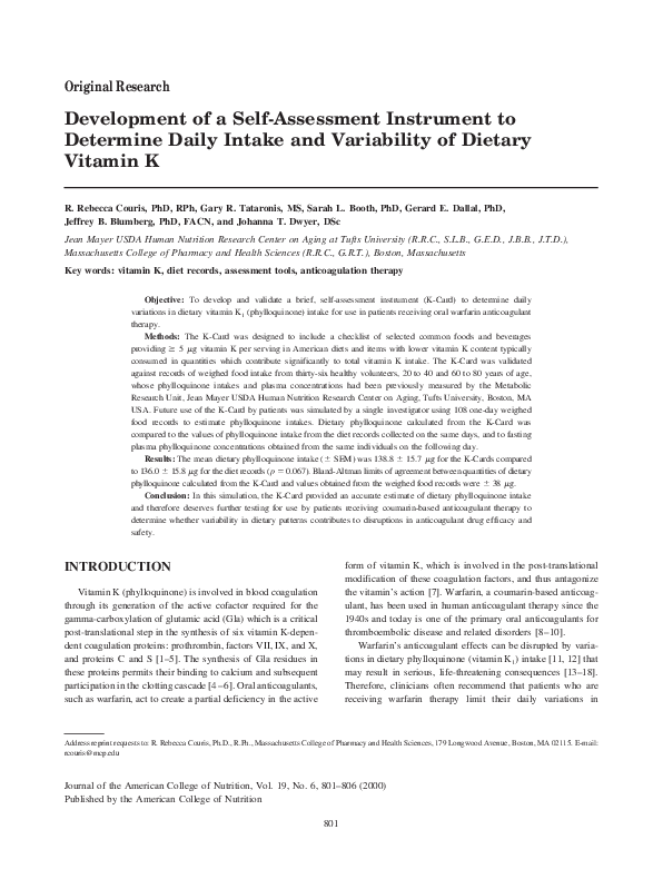 (PDF) Development of a Self-Assessment Instrument to Determine Daily ...