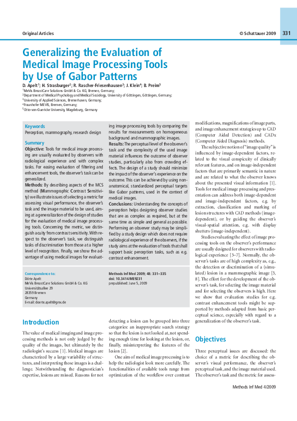 (PDF) Generalizing the Evaluation of Medical Image Processing Tools by