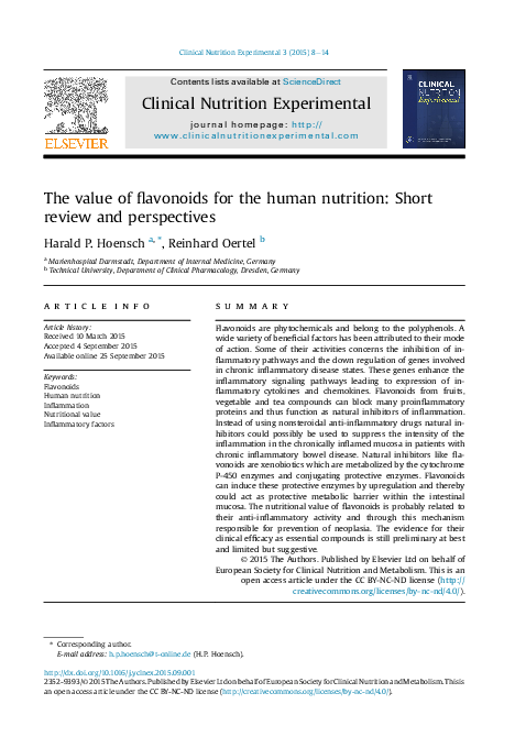 (PDF) The value of flavonoids for the human nutrition: Short review and ...