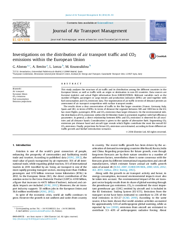 (PDF) Investigations on the distribution of air transport traffic and ...