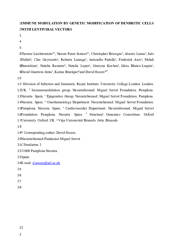 (DOC) Immune modulation by genetic modification of dendritic cells with ...