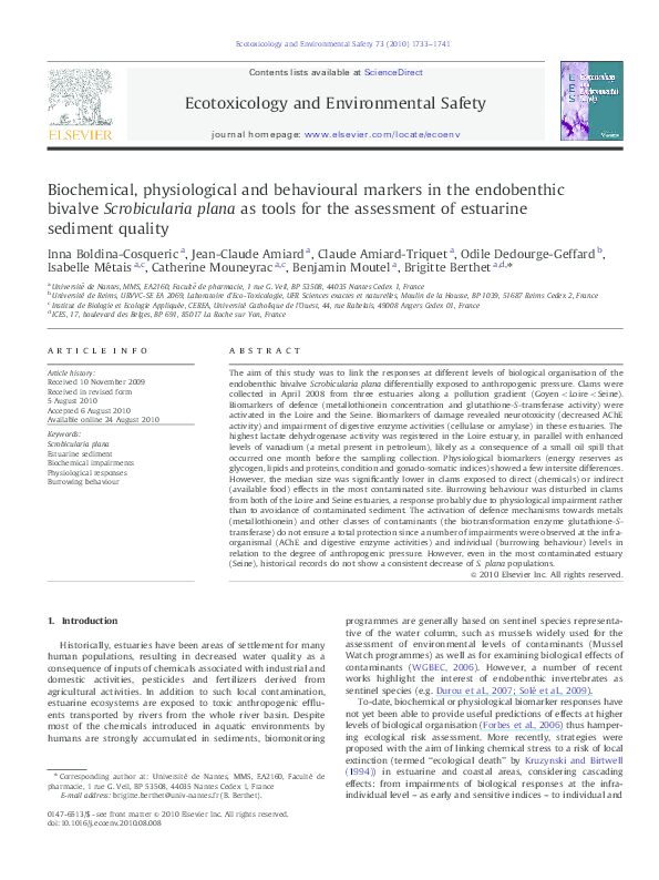(PDF) Biochemical, physiological and behavioural markers in the ...