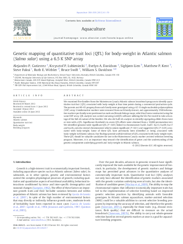 (PDF) Genetic mapping of quantitative trait loci (QTL) for body-weight ...