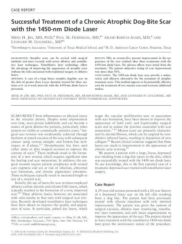 (PDF) Successful Treatment of a Chronic Atrophic DogBite Scar with the