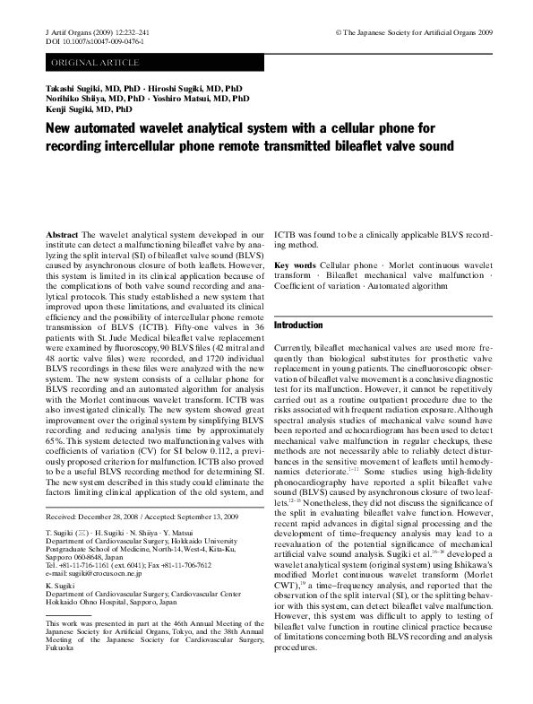 (PDF) New automated wavelet analytical system with a cellular phone for ...