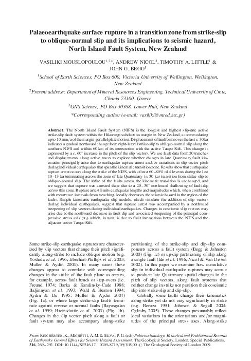 (PDF) Paleoearthquake surface rupture in a transition zone from strike ...