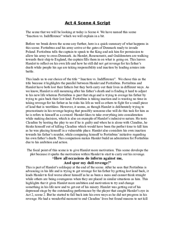 (DOC) Act 4 Scene 4 Script