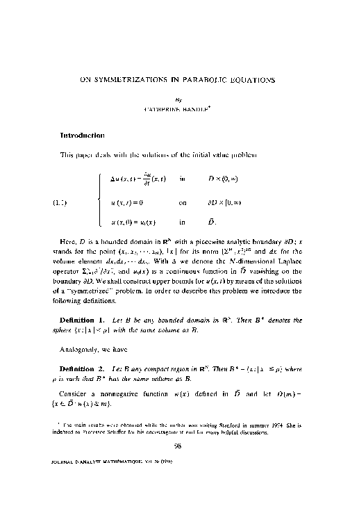 (PDF) On symmetrizations in parabolic equations