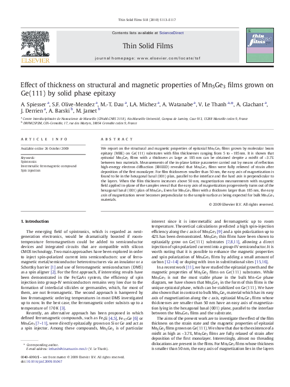 (PDF) Effect of thickness on structural and magnetic properties of ...