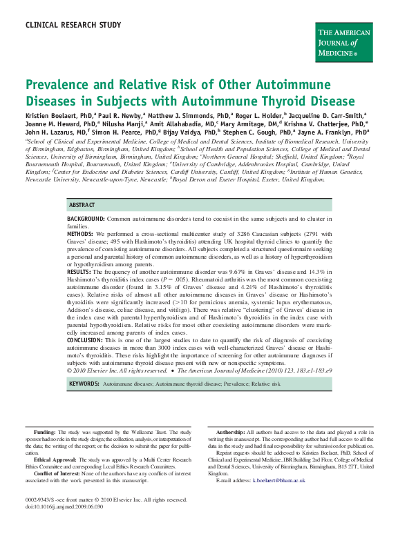 (PDF) Prevalence and Relative Risk of Other Autoimmune Diseases in ...