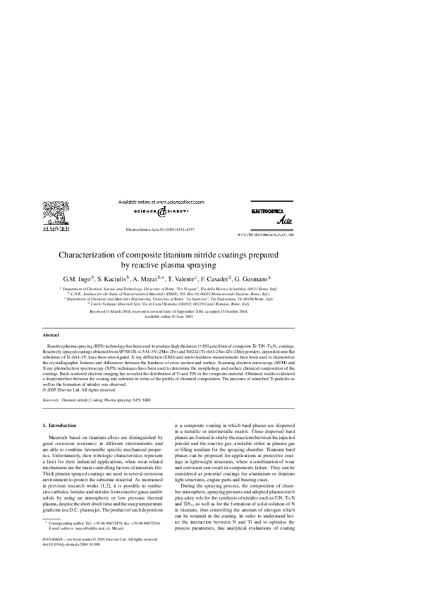 (PDF) Characterization of composite titanium nitride coatings prepared