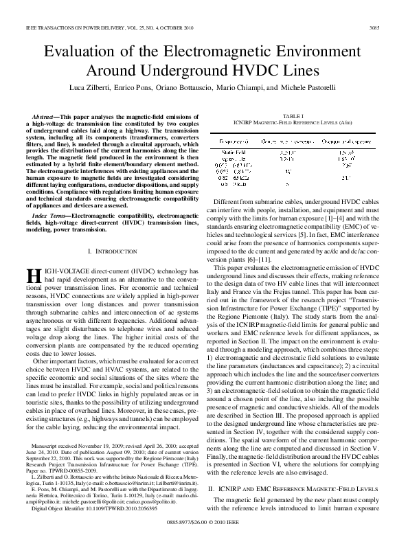 (PDF) Evaluation of the Electromagnetic Environment Around Underground ...