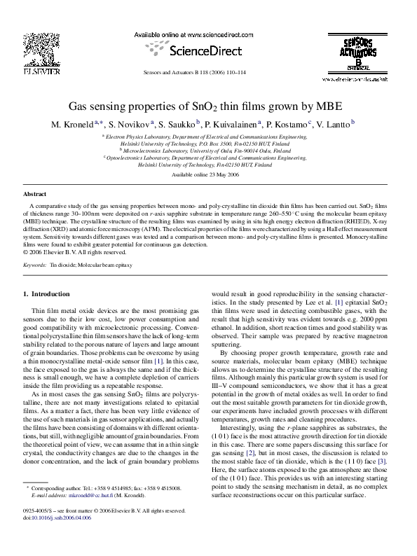 (PDF) Gas sensing properties of SnO2 thin films grown by MBE