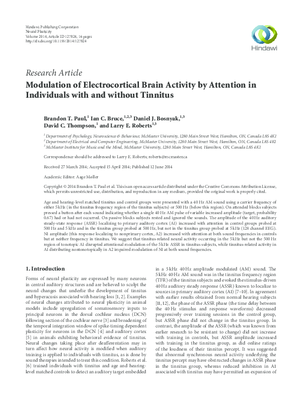 (PDF) Modulation of electrocortical brain activity by attention in ...