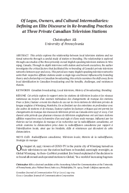 (PDF) Of Logos, Owners, and Cultural Intermediaries: Defining an Elite ...